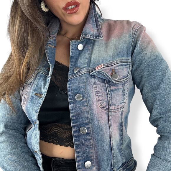 90's MISS SIXTY ITALY fitted pink wash denim jacket - Picture 2 of 16